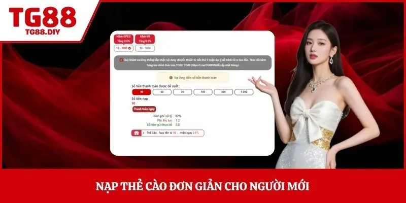 Nạp thẻ cào đơn giản cho người mới 